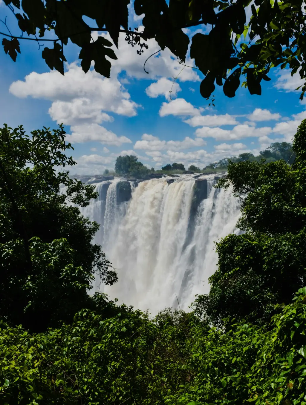 Victoria Falls seen from the Zambian side at Livingstone.